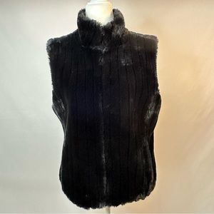 Express Faux Fur Vest Double Sided Black Women’s Size M